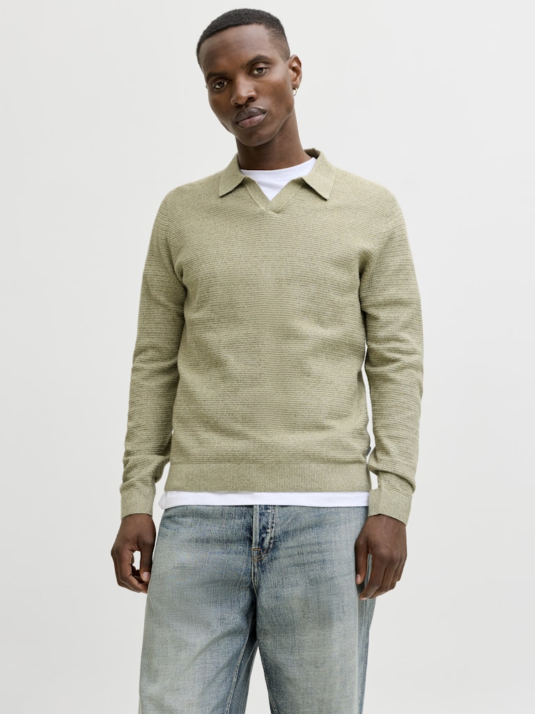 JPRBLURILEY Knit Polo-Shirt - Lemon Pepper